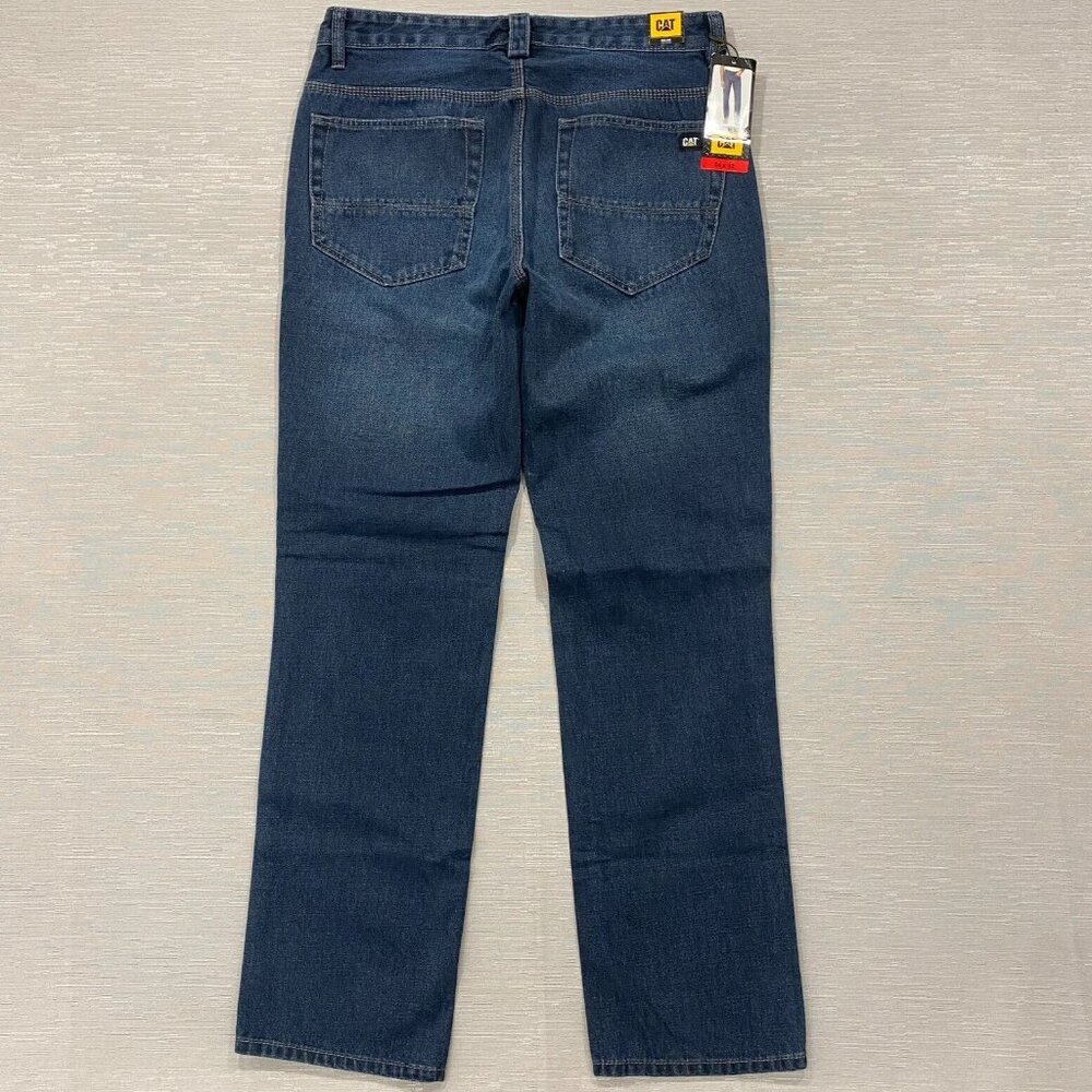 CAT Caterpillar Rigid Work Jeans Mens 34 x 32 Tough 100% Cotton Denim Pants